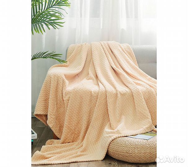 Плед GoodNight Велсофт 150х200, бежевый