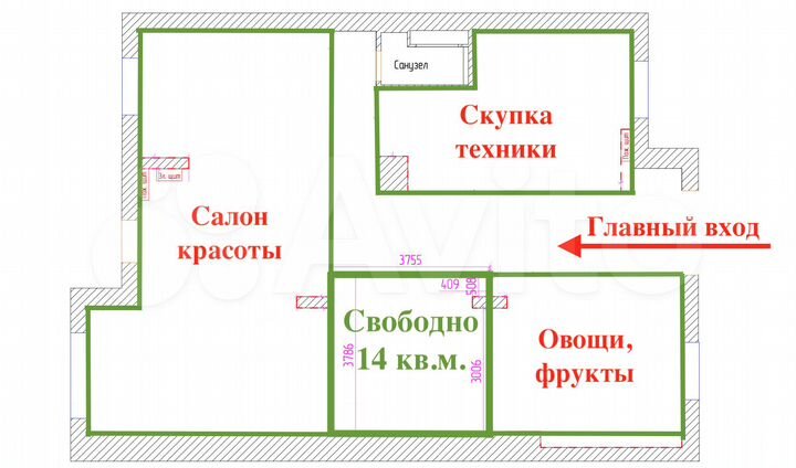 Торговая площадь, 14 м²