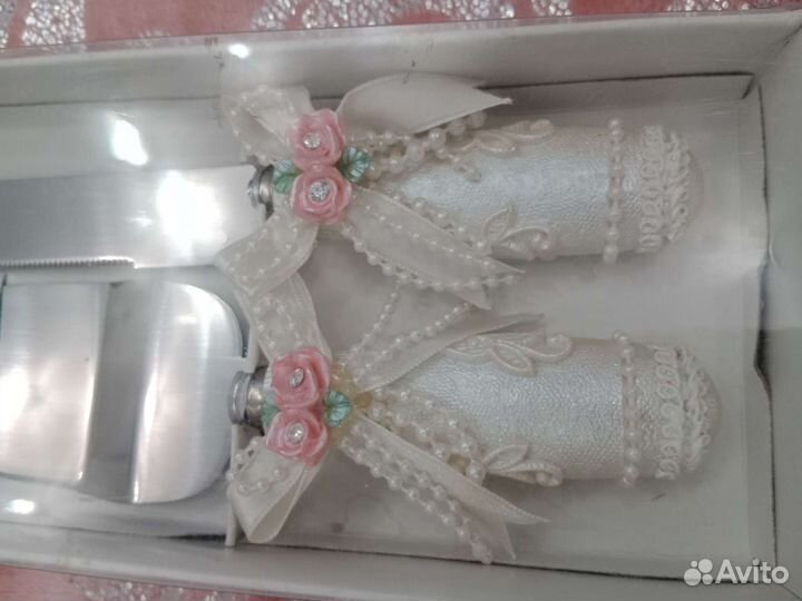 Новый набор(нож + лопатка) для торта