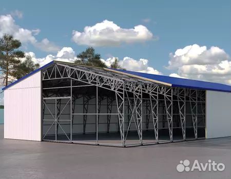 Ангар из сэндвич панелей