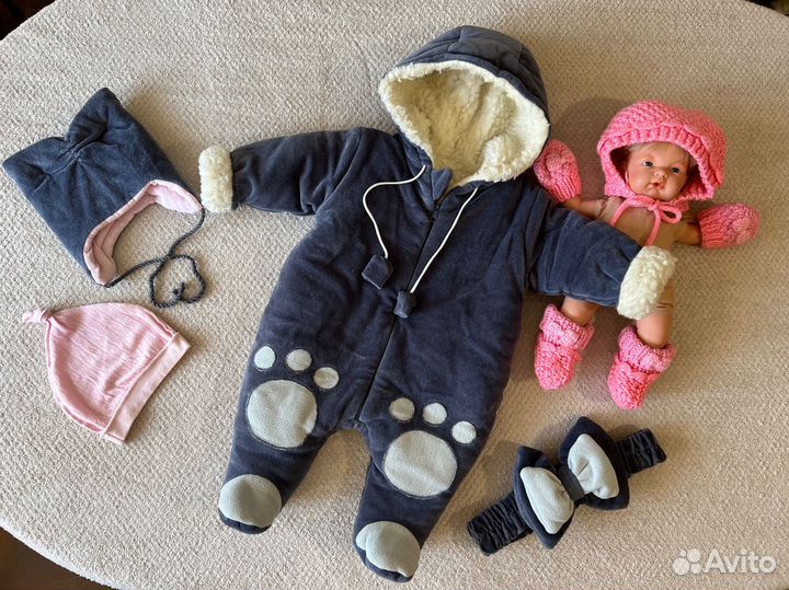 Комбинезон зимний термобелье меринос слип 56/62 74