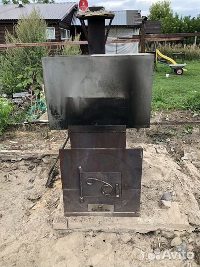 Печь для бани с баком