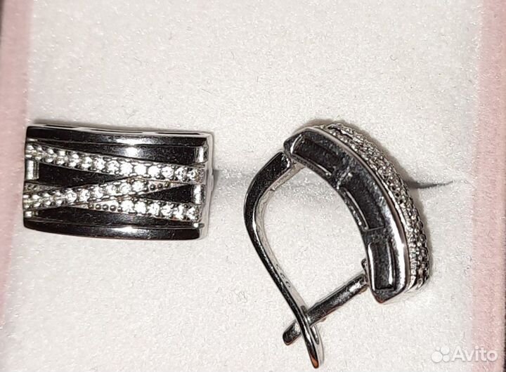 Серьги серебряные с керамикой