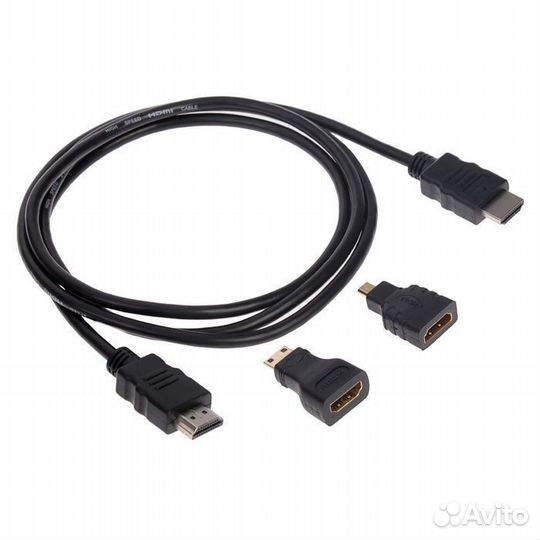 Кабель hdmi 3в1 - mini hdmi/micro hdmi, 1.5 метра