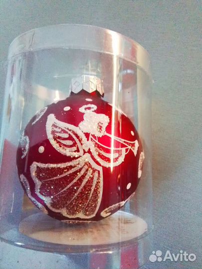 Ёлочный шар стекло, ручная роспись