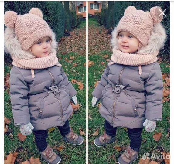 Шапочка и снуд под zara, примерно до 2х годиков)