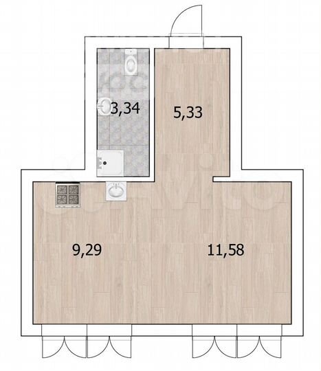 Квартира-студия, 29,9 м², 10/25 эт.