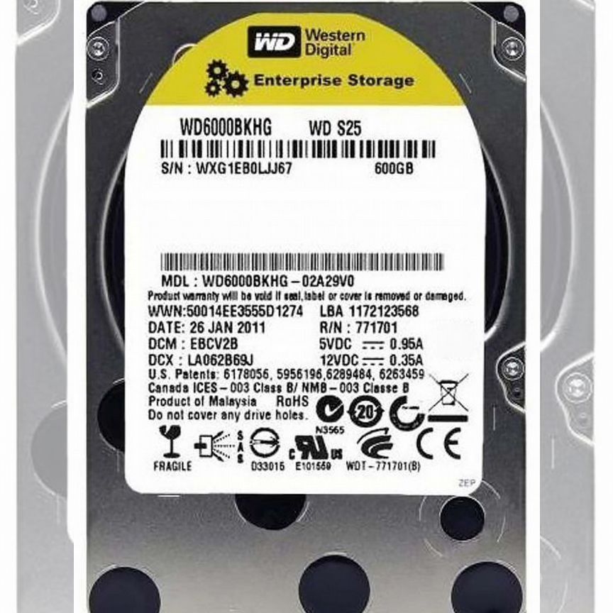 [WD6000BKHG] Жесткий Диск Western Digital 600gb Sas Wd6000bkhg