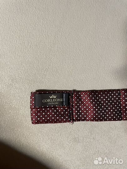 Галстук мужской бордовый в белый горошек Corleone