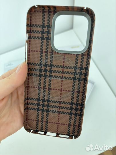 Карбоновый чехол Kevlar для айфон 15 pro