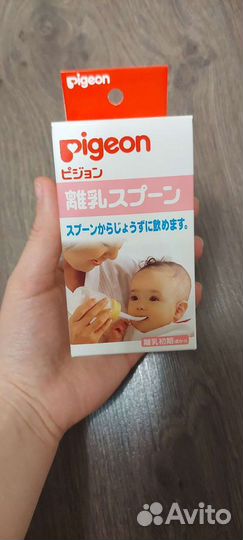 Набор для кормления бутылочка с ложкой pigeon