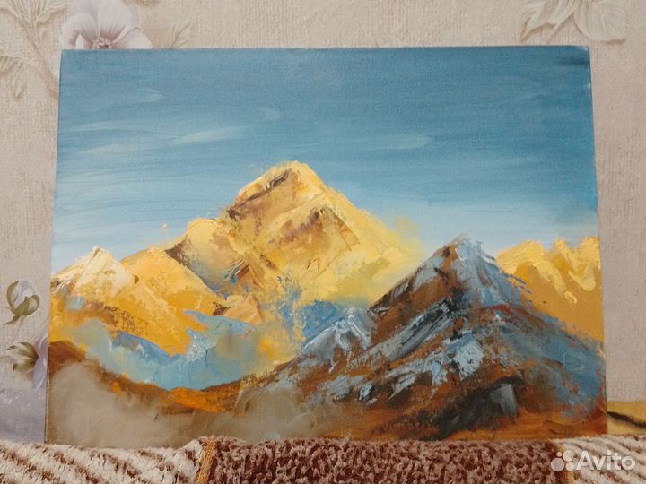 Картина маслом. Пейзаж 'Горы'