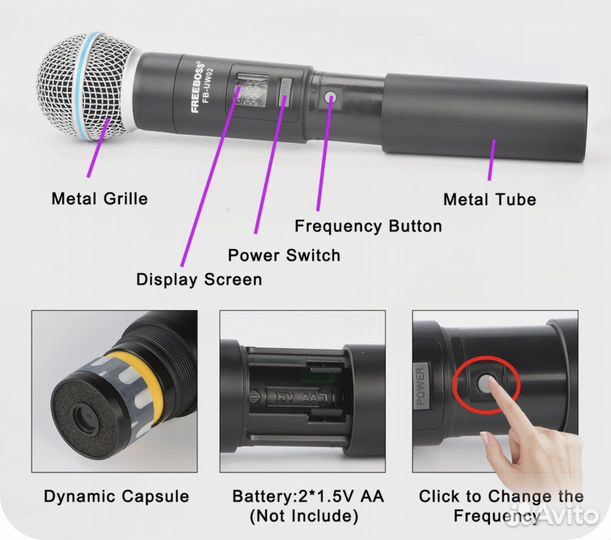 Радиосистема радиомикрофон микрофон для караоке