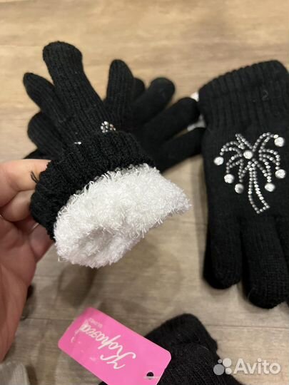 Перчатки на девочек теплые
