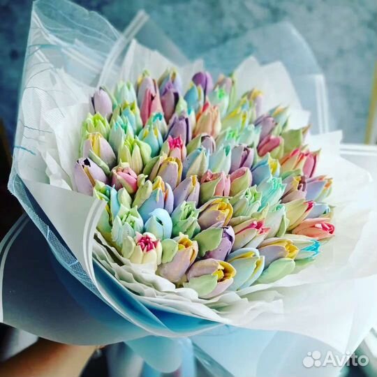 Крафтовые букеты из зефира