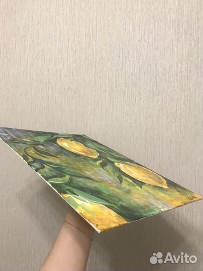 Картина Лимоны (акрил, грунтованный картон, 30x40)