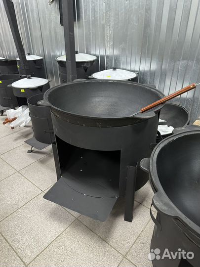 Чугунный казан на 50 л с печью + Шумовка + Специи