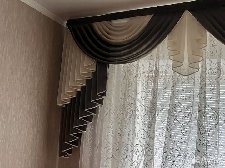 Шторы с ламбрекеном бу