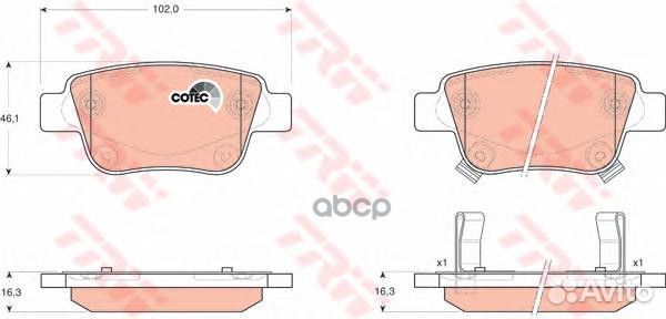 К-т дисков. тормоз. колодок GDB3337 TRW