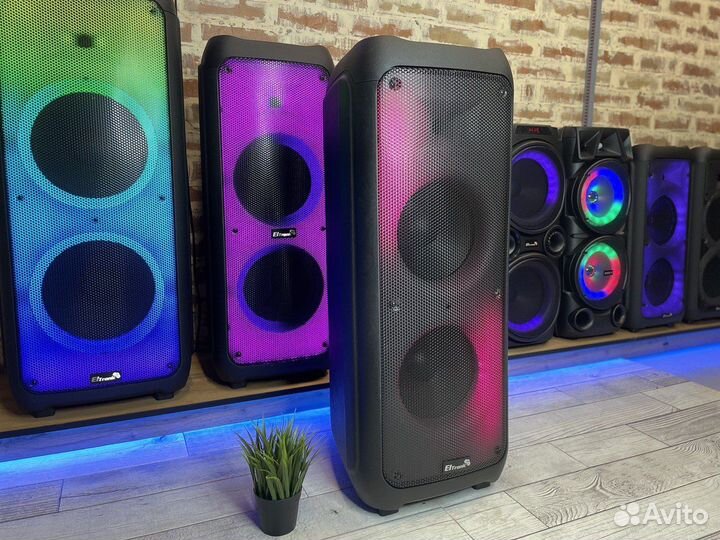 Блютуз колонка с микрофонами и подсветкой