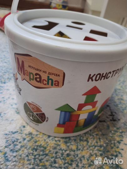 Деревянный конструктор кубики