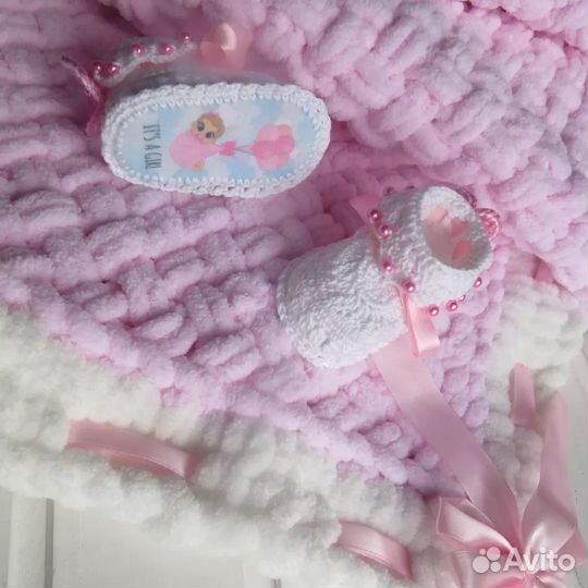 Пинетки вязанные для девочек 9,5 см (0-3 мес)