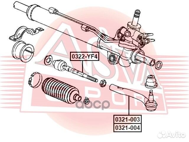 Наконечник рулевой 0321-003 asva