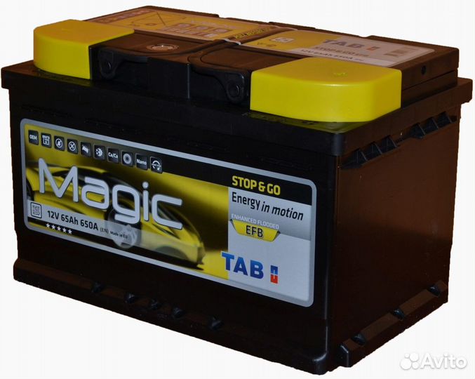 Акб 65 TAB Magic stop& GO обратная полярность