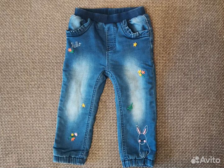 Утеплённые джинсы на девочку babygo 86