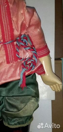 Кукла СССР мальчик в русском костюме. Прессопилки