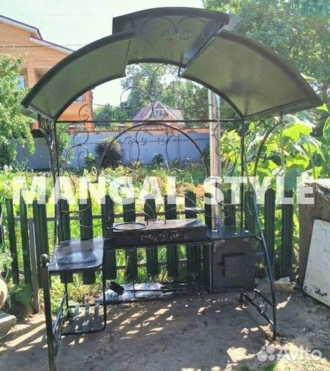 Мангал с печью под казан