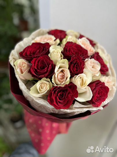 101 роза букет цветы доставка