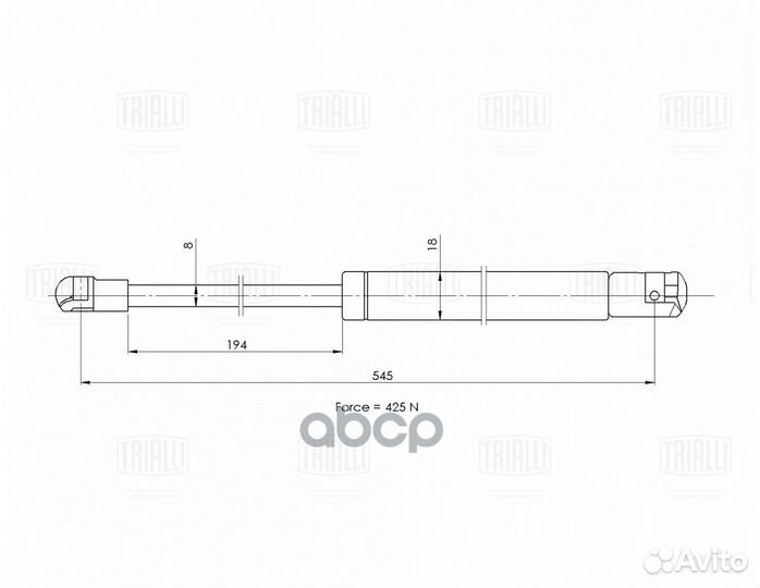 Амортизатор (упор) для а/м Citroen C4 (04) хет