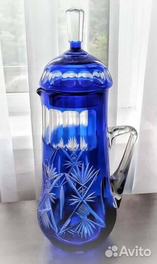 Синий хрусталь винтаж,40-50е гг