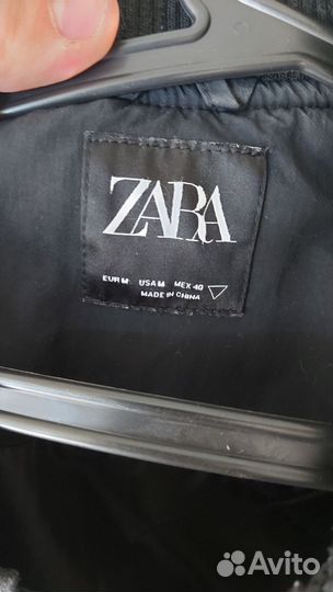 Куртка черная непродуваемая мужская Zara размер M