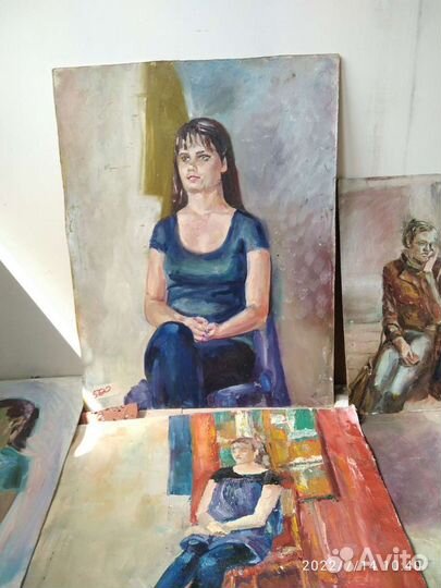 Портреты маслом, учебные работы