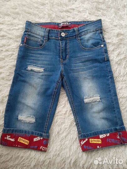 Бриджи джинсовые