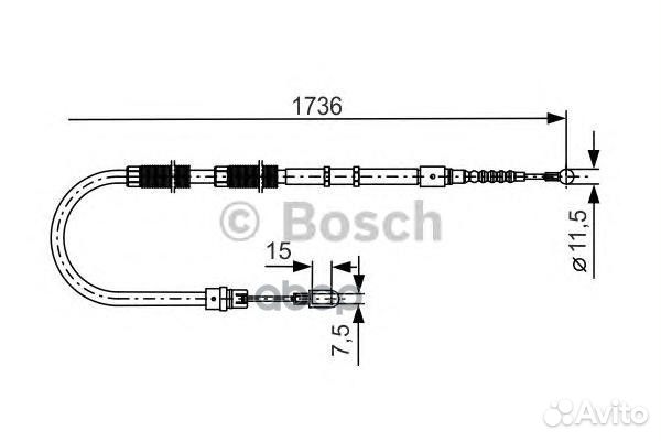 Трос ручного тормоза 1987477257 Bosch