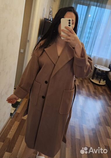 Пальто длинное женское коричневое новое 48 размер