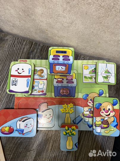 Рамки вкладыши fisher price пазл деревянный