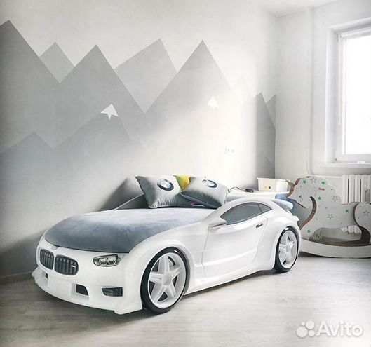 Машина кровать NEO бмв белый