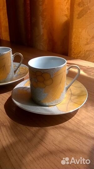 Новый набор кофейных кружек с блюдцами на 6 персон