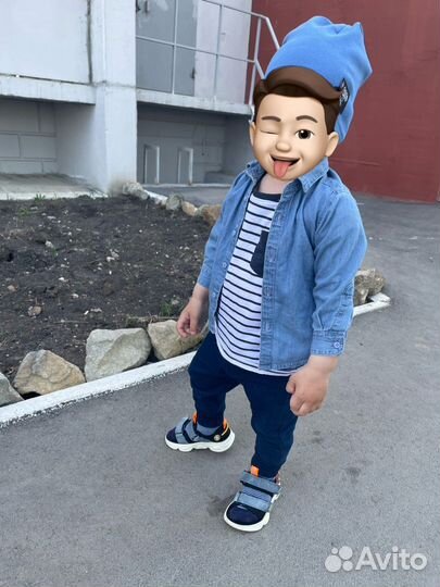 Джинсовая рубашка на мальчика 74