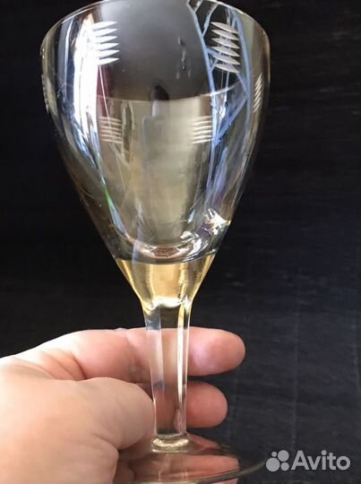 Два бокала цветное желтое стекло СССР