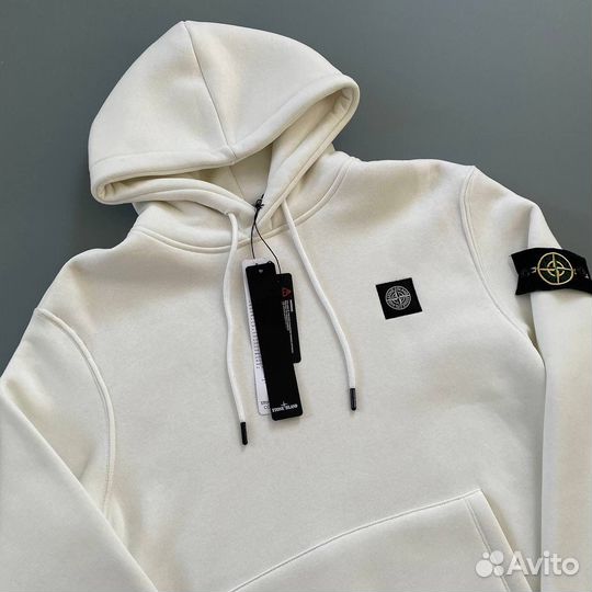 Худи stone island белое