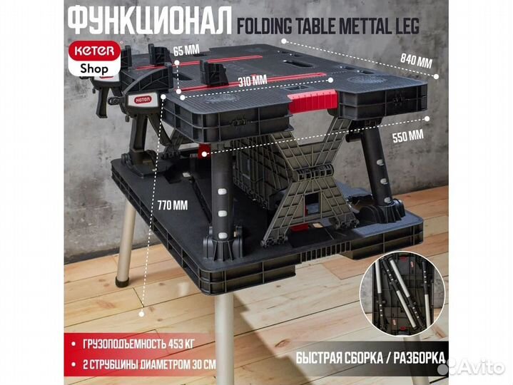 Верстак мобильный Keter Folding Work Table