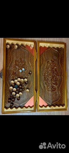 Нарды ручной работы со стеклом