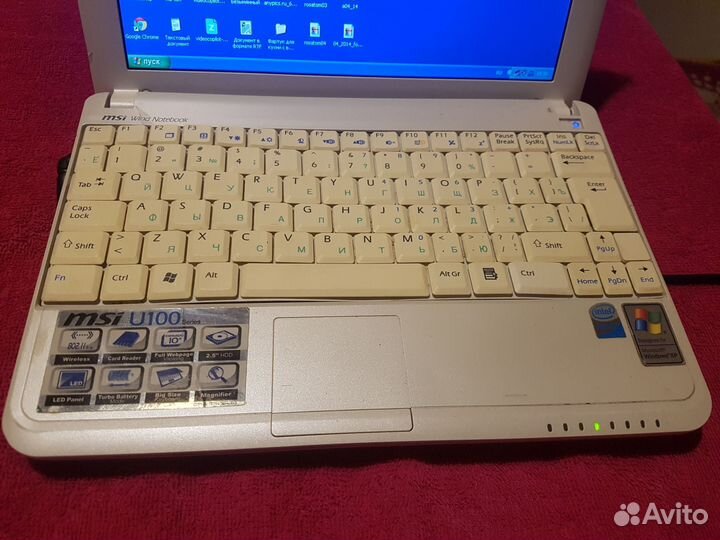 Нетбук MSI U100. MS-N011. Рабочий