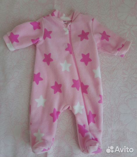 Флисовый комбинезон для девочки размер 56-62