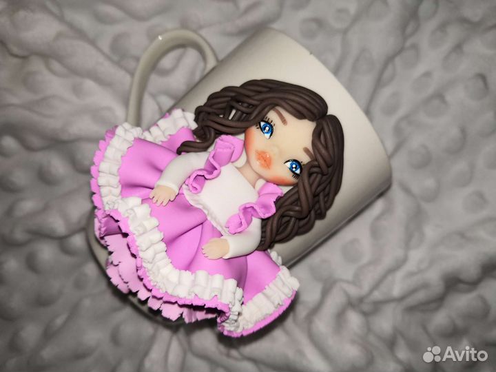 Кружка с декором для девочек для детей на подарок